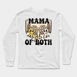 Mama Of Both Baseball Softball Mother's Day Long Sleeve T-Shirt